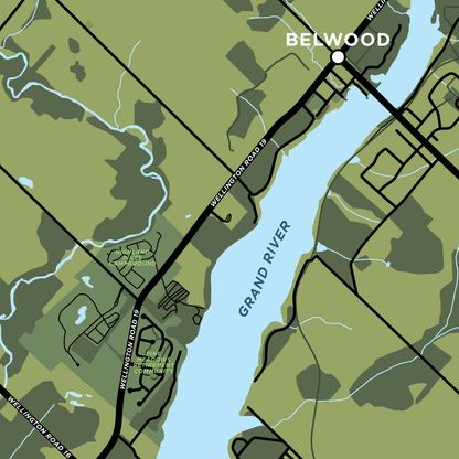 Belwood Lake Map Print