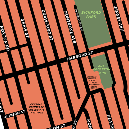 Bickford Park Neighbourhood Map Print
