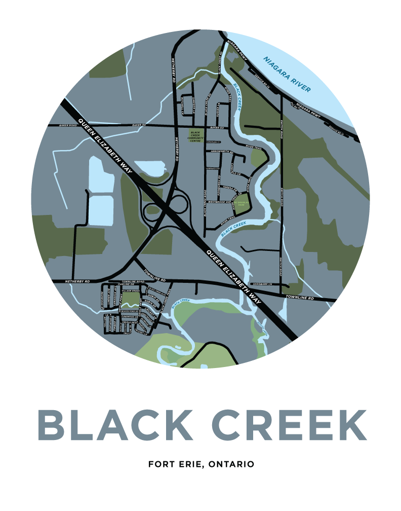 Black Creek Map Print (Fort Erie)