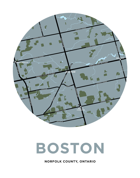 Boston Map Print (Norfolk County, Ontario)