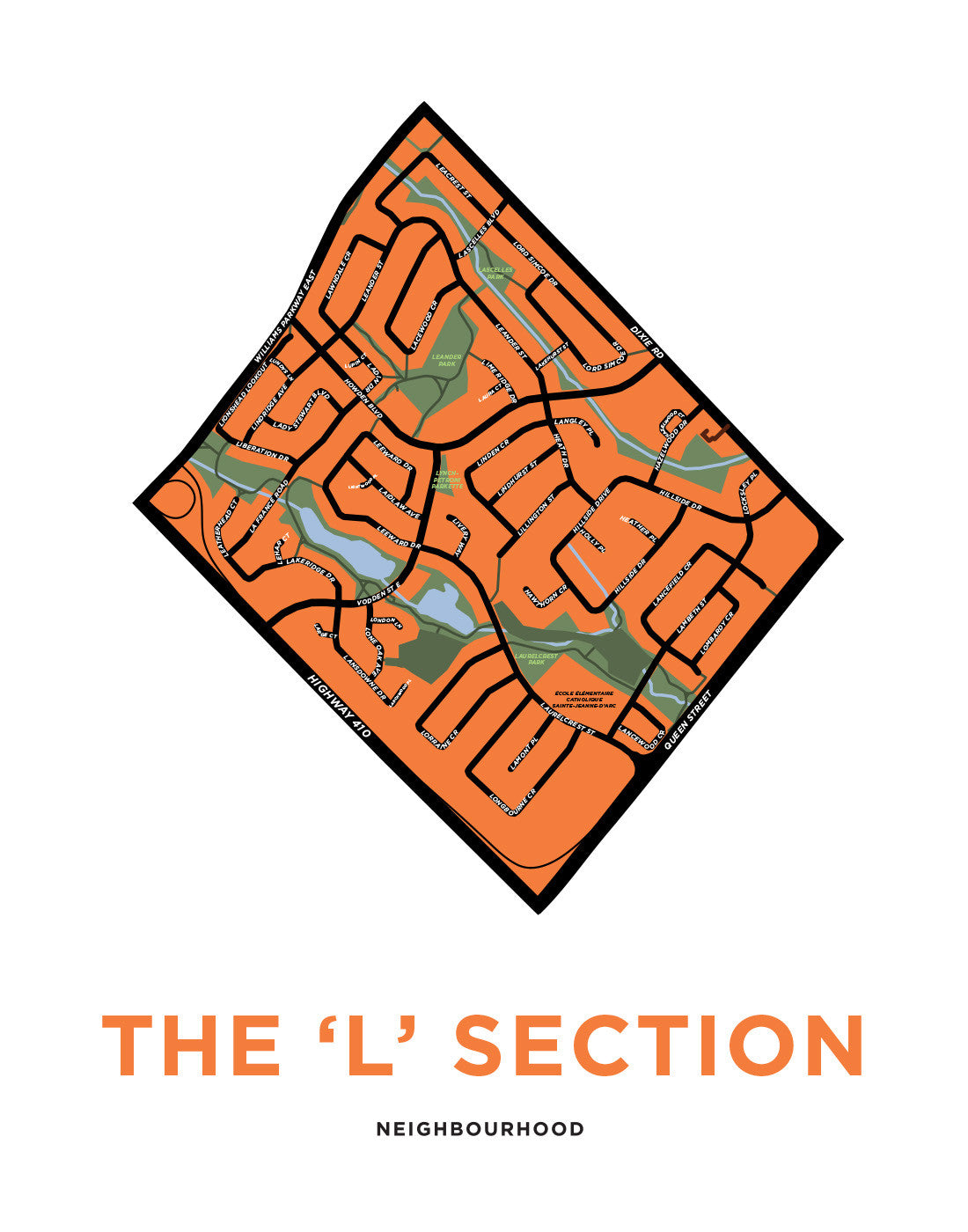 L Section Neighbourhood Map Print