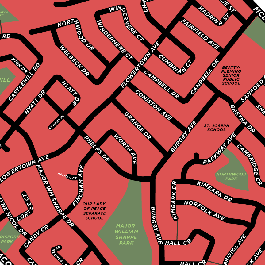 Northwood Park Neighbourhood Map Print