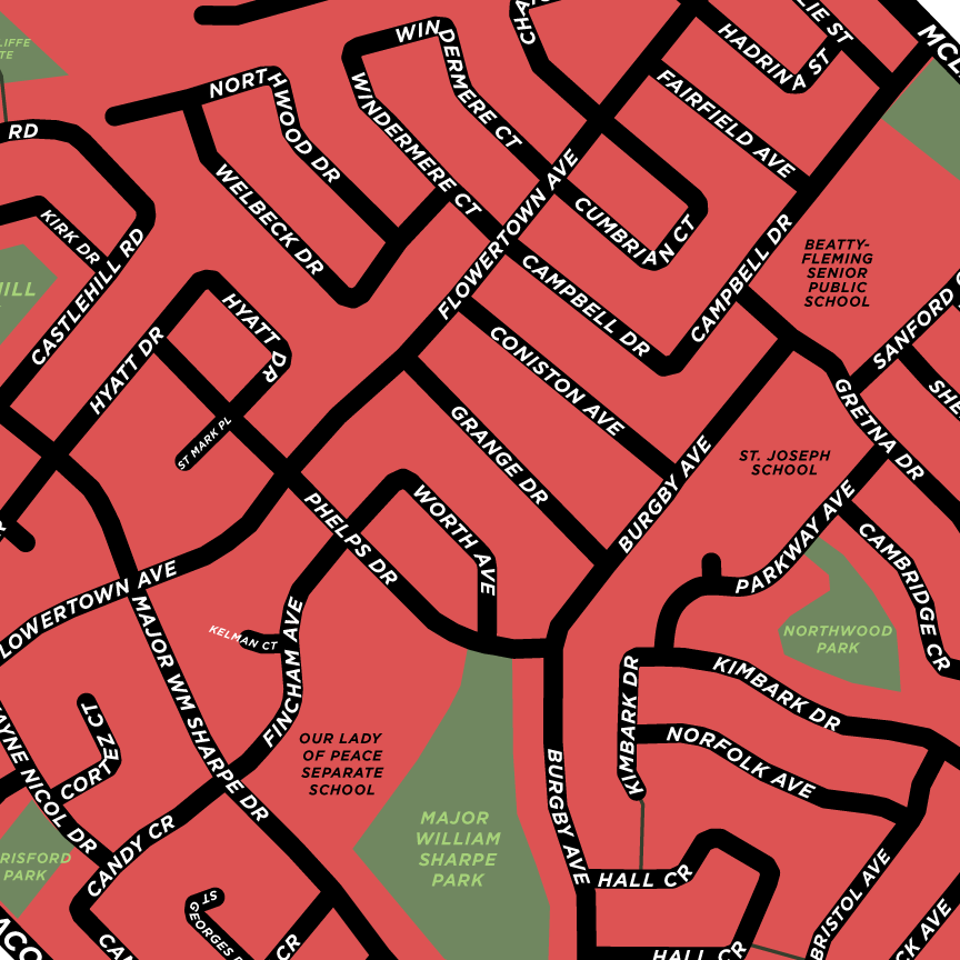 Nwpms Map Northwood Park Neighbourhood Map Print – Jelly Brothers
