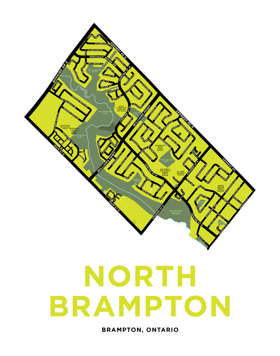 North Brampton Map Print