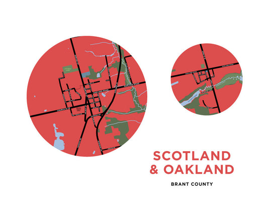 Scotland and Oakland Map Print
