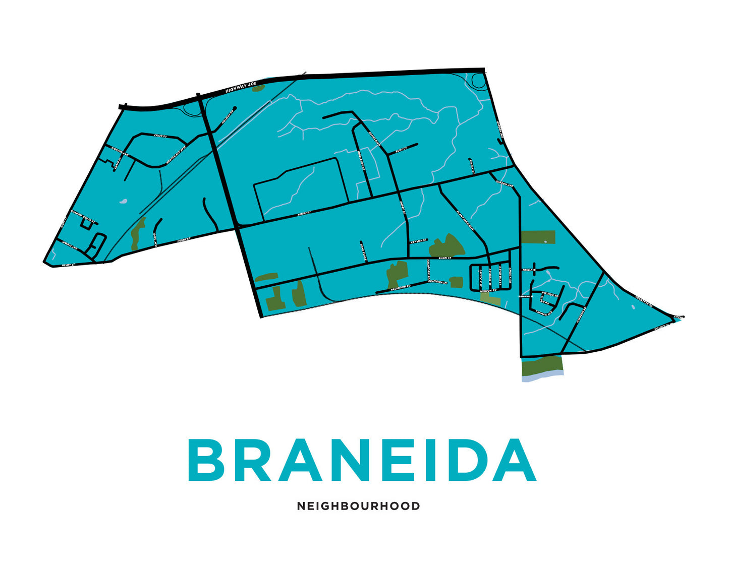Braneida Neighbourhood Map (Brantford)