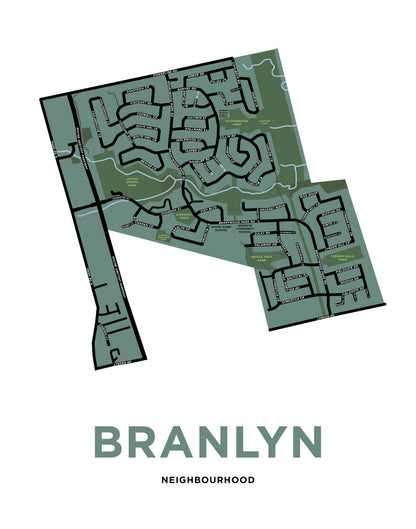 Branlyn Neighbourhood Map Print