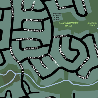 Branlyn Neighbourhood Map Print