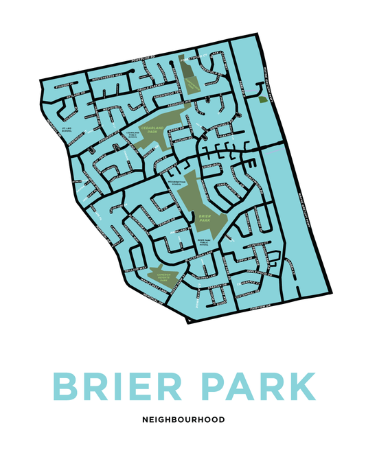 Brier Park Neighbourhood Map Print