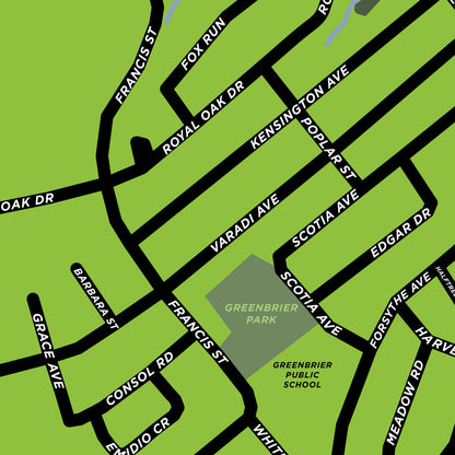 Greenbrier Neighbourhood Map Print