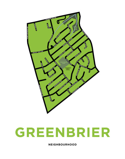Greenbrier Neighbourhood Map Print