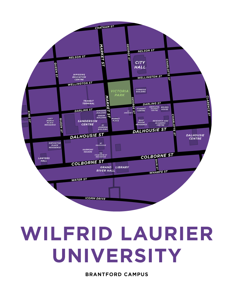 Wilfrid Laurier University - Brantford Campus Map Print