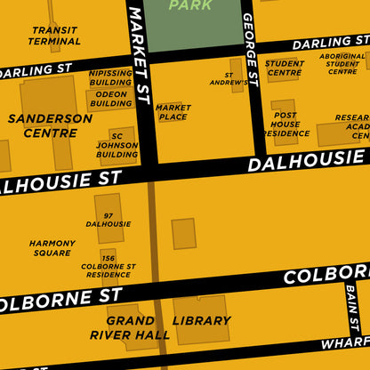 Wilfrid Laurier University - Brantford Campus Map Print