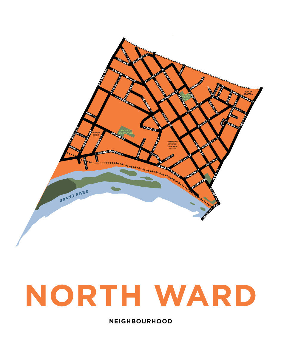 North Ward Neighbourhood Map Print