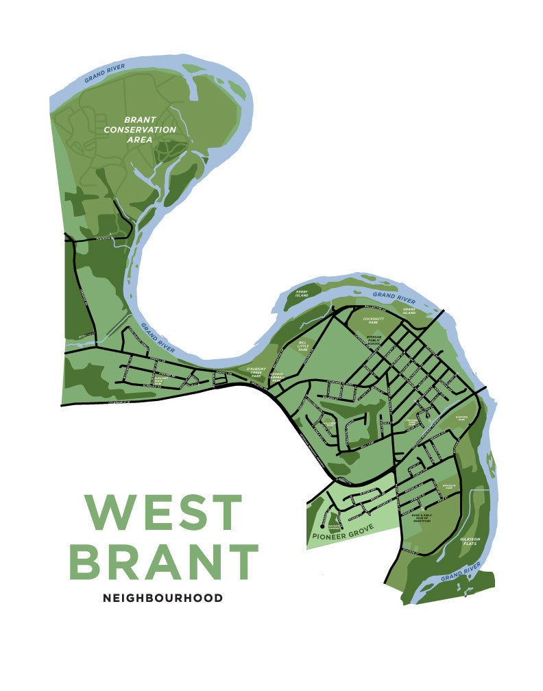West Brant Neighbourhood Map Print