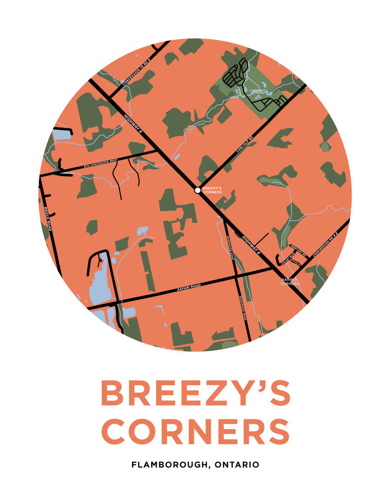 Breezy's Corners Map Print