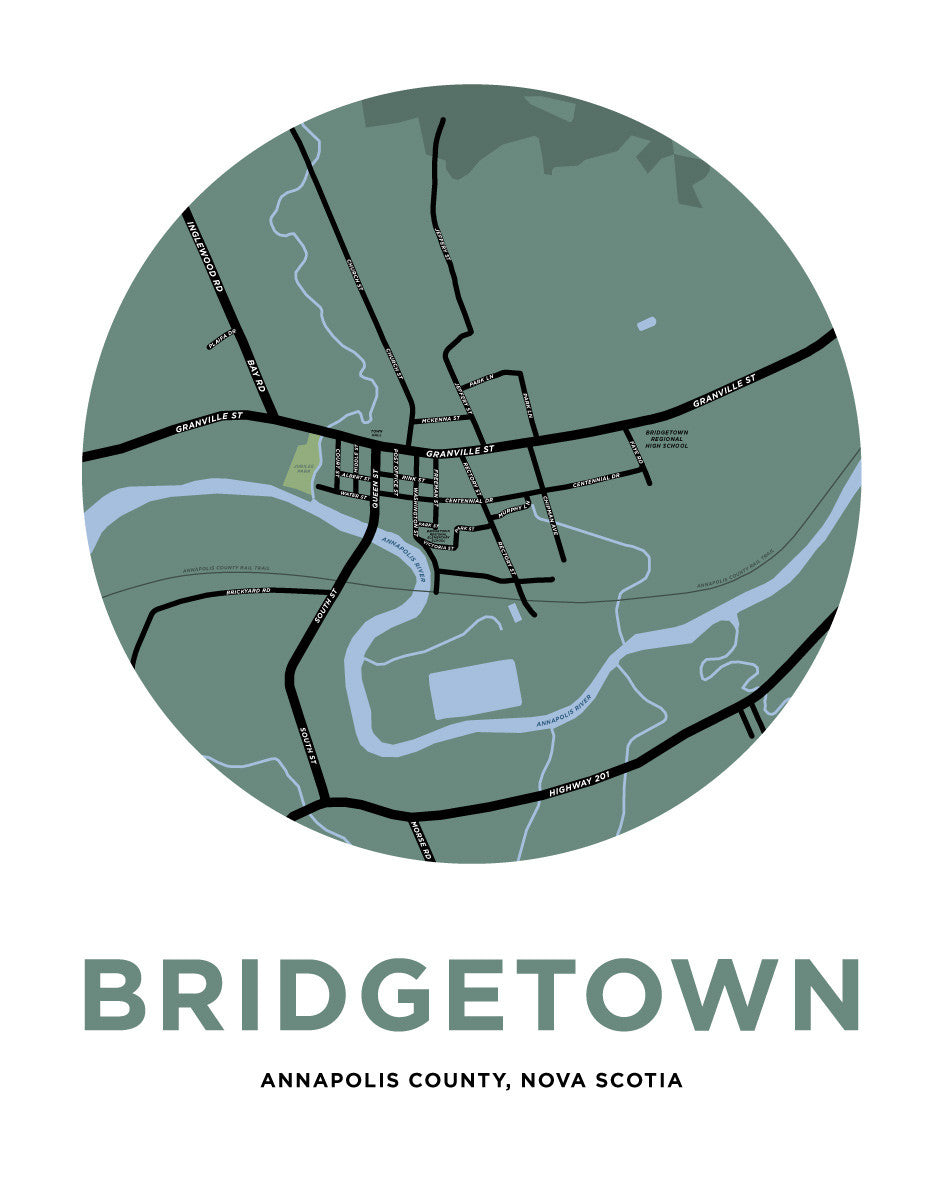 Bridgetown, Nova Scotia Map Print