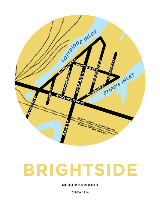 Brightside Neighbourhood Map Print - (plan ca. 1914)