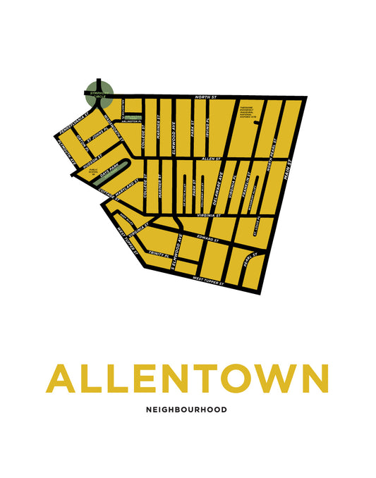Allentown Neighbourhood Map Print (Buffalo, NY)