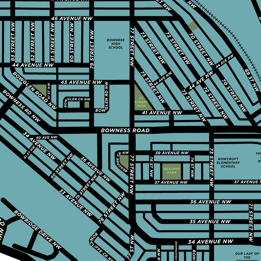 Bowness Neighbourhood Map Print