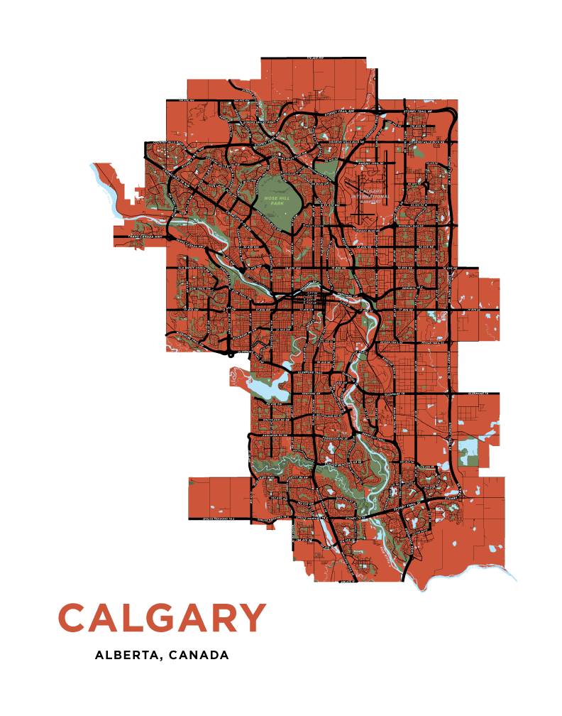 Calgary - Full City Map Print – Jelly Brothers