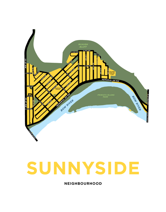 Sunnyside Neighbourhood Map Print
