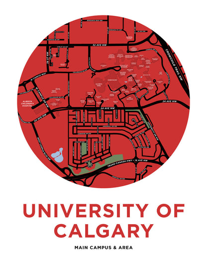University of Calgary Map Print