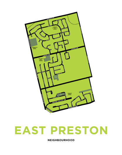 East Preston Map Print