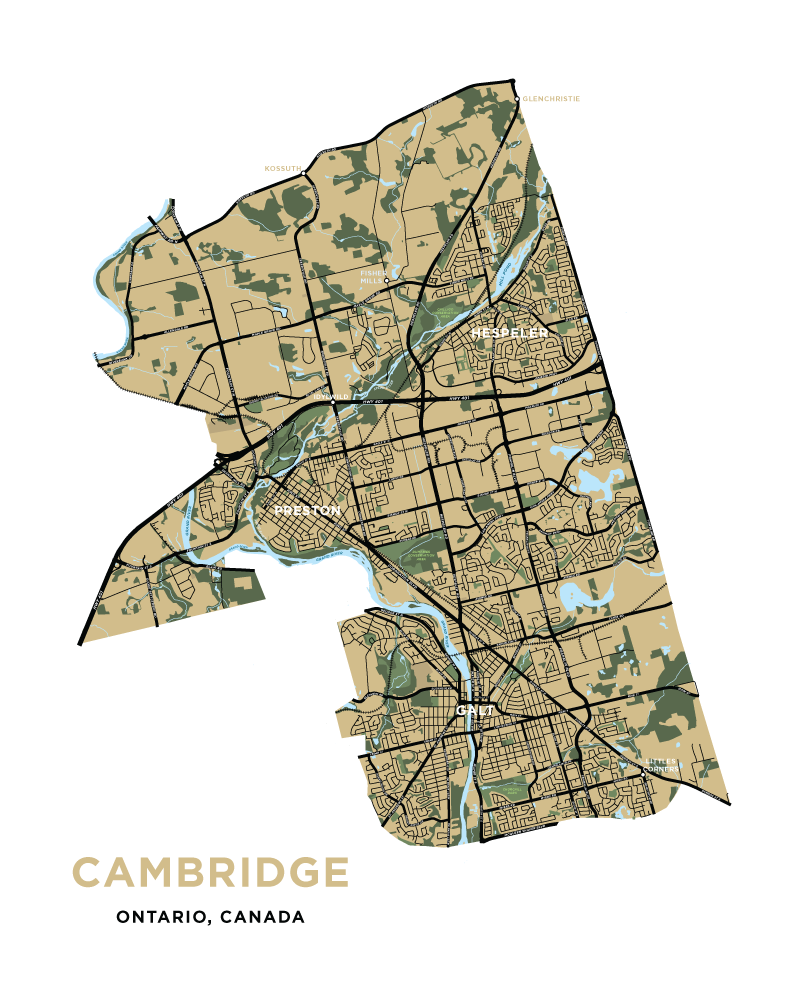 Cambridge - Full City Map Print