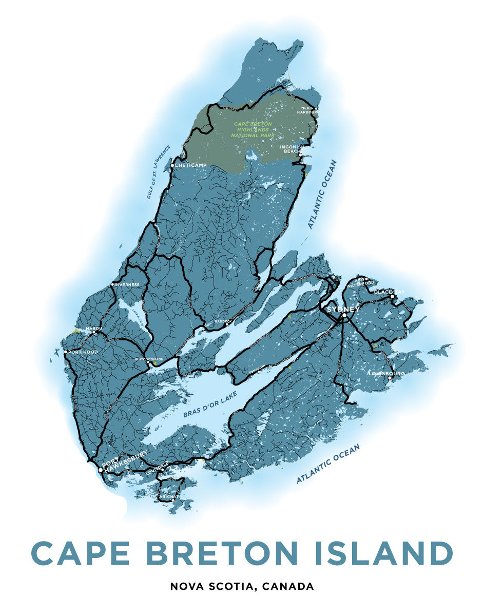 Cape Breton Island, Nova Scotia Map Print