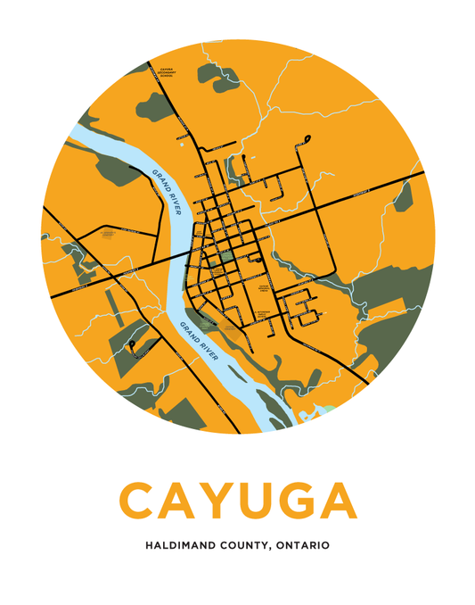 Cayuga Map Print