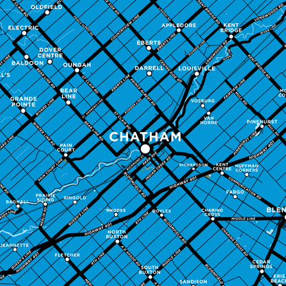 Chatham-Kent Map Print