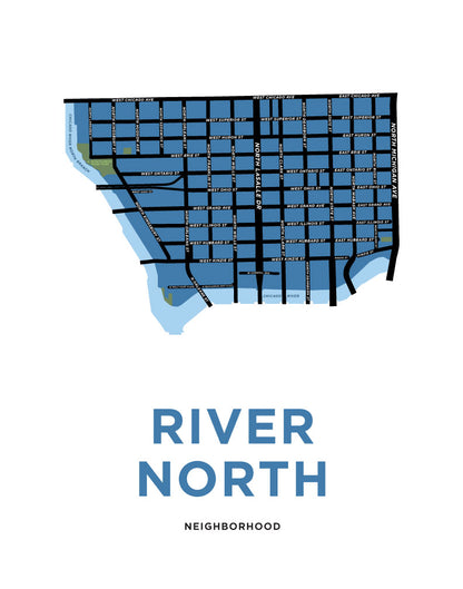River North Neighbourhood Map Print