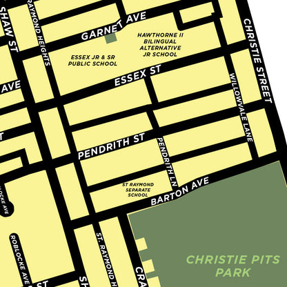 Christie Pits Neighbourhood Map Print