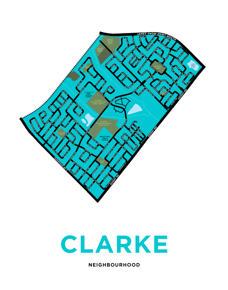 Clarke Neighbourhood Map Print