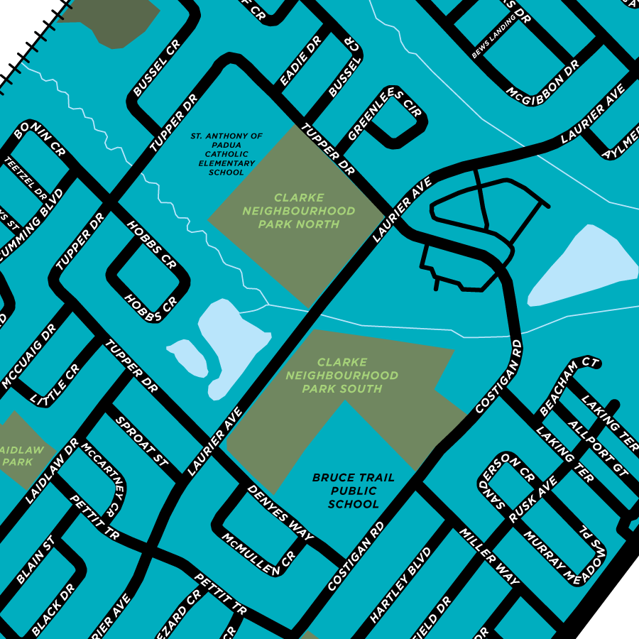 Clarke Neighbourhood Map Print