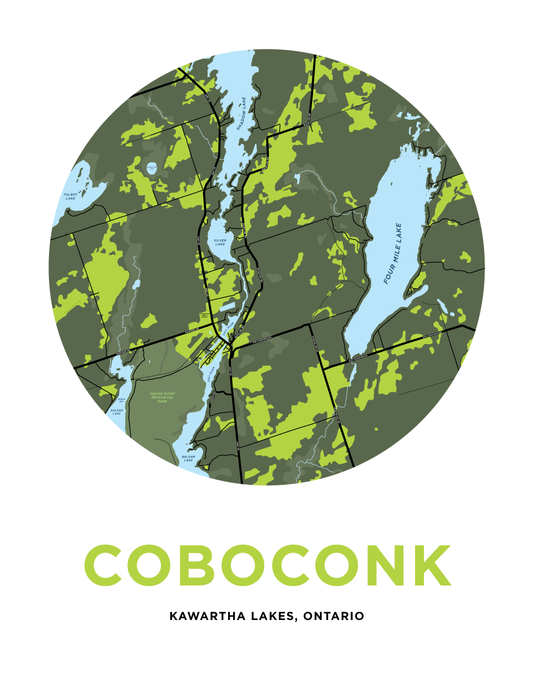 Coboconk Map Print - Extended Version