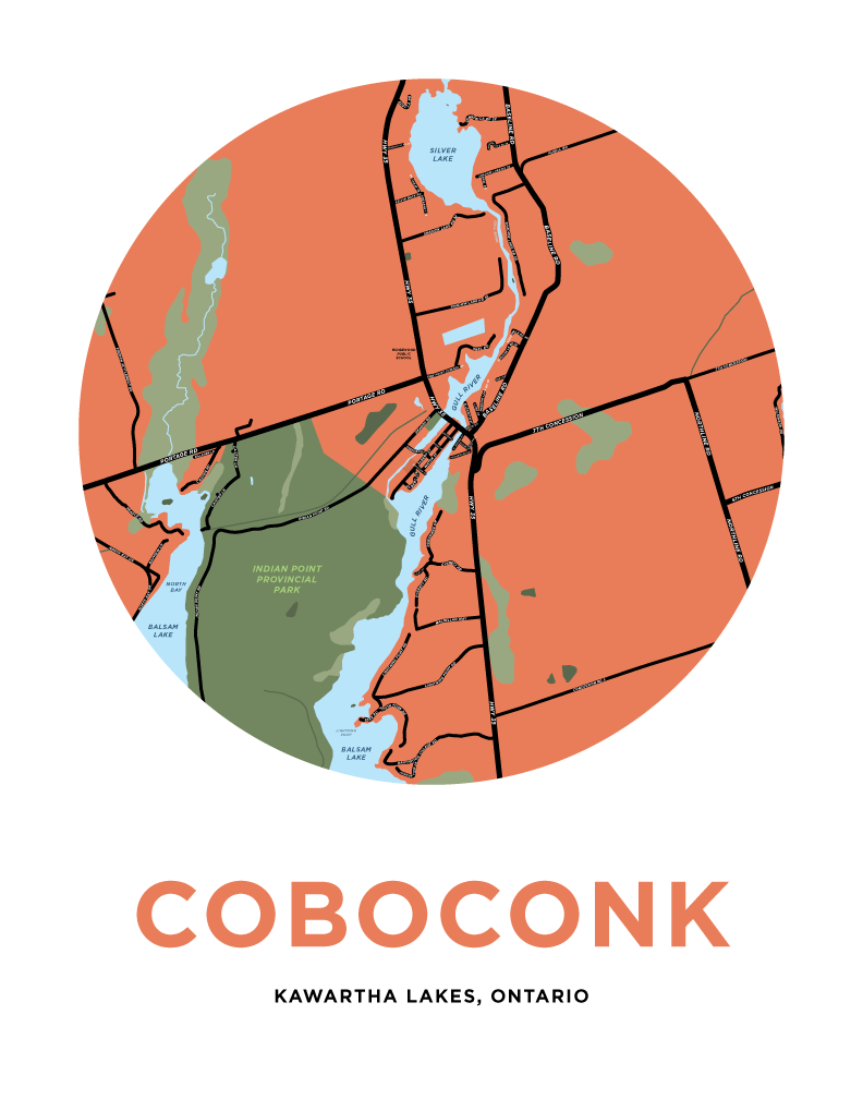 Coboconk Map Print