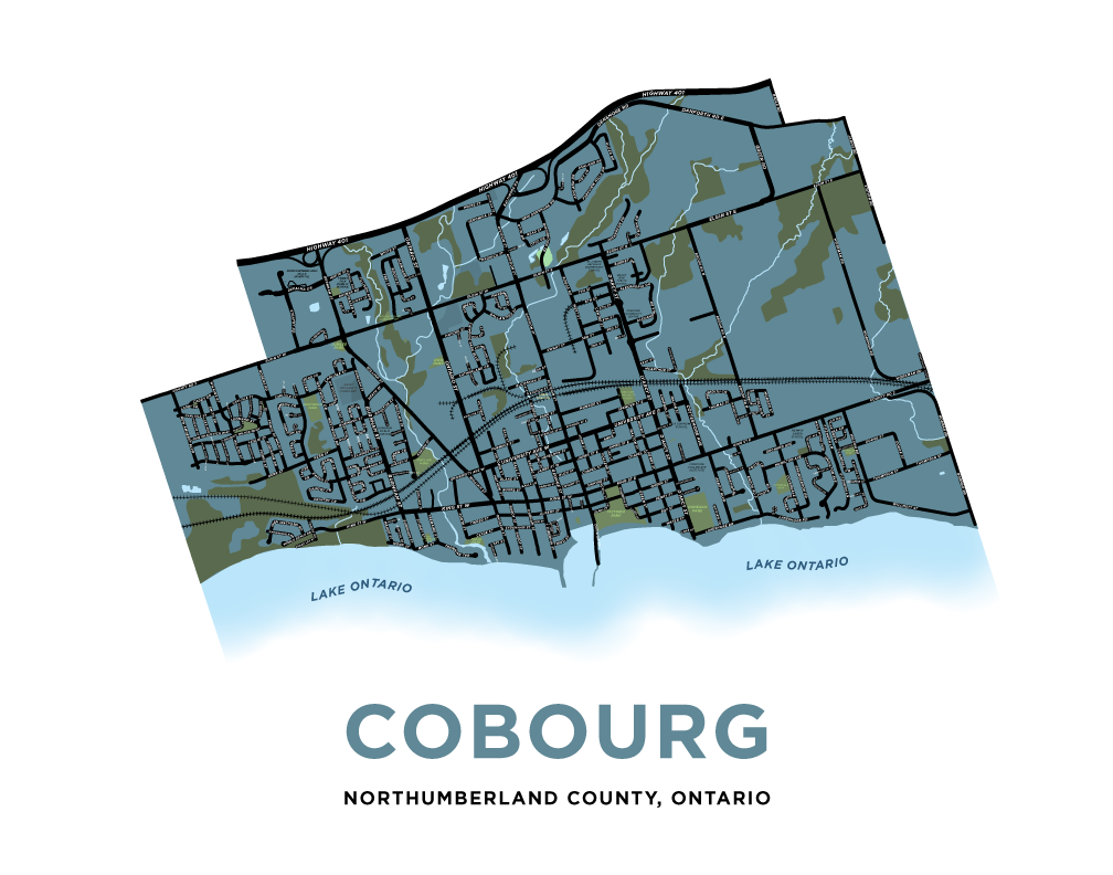 Cobourg Map Print