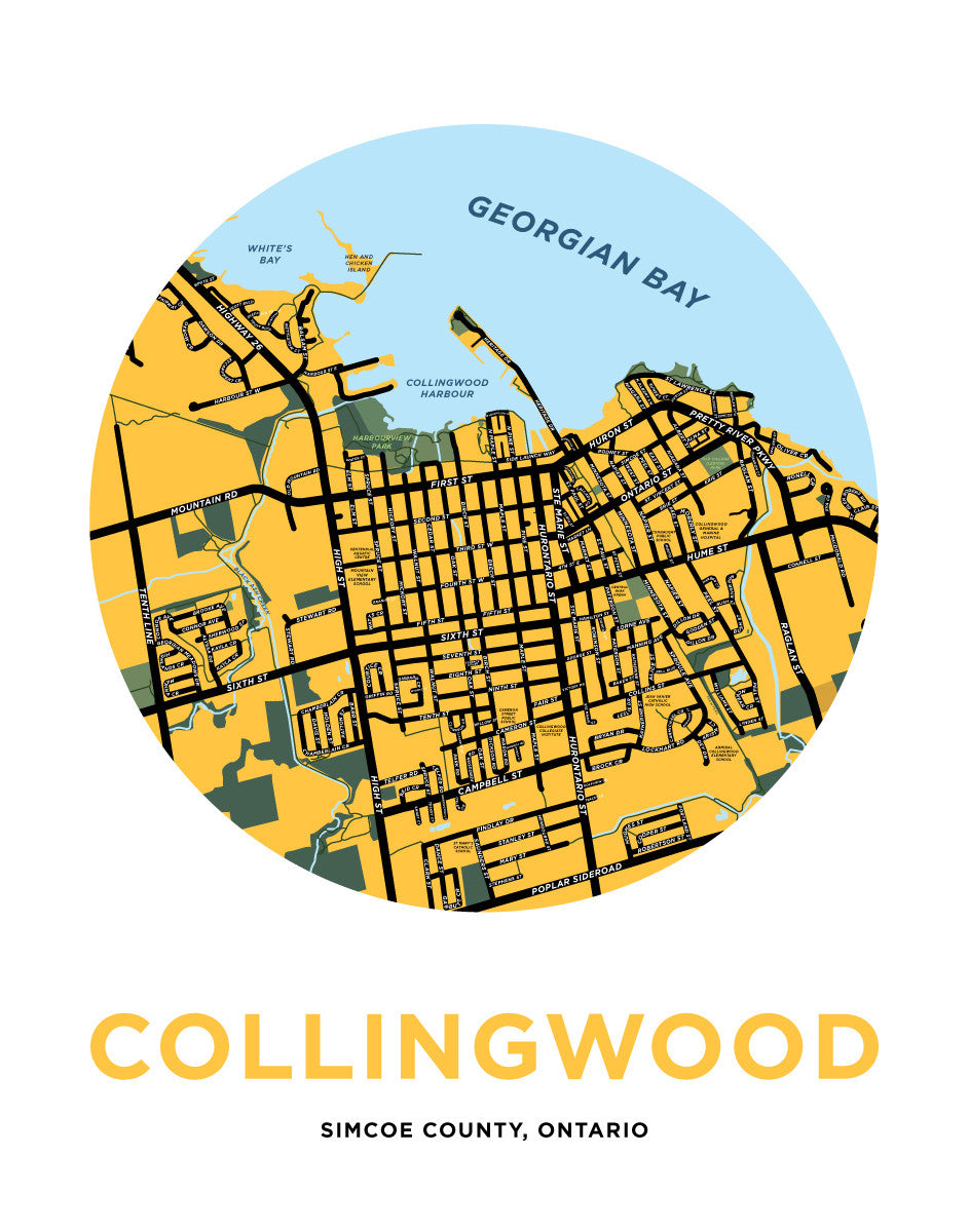 Collingwood Map Print (Downtown)