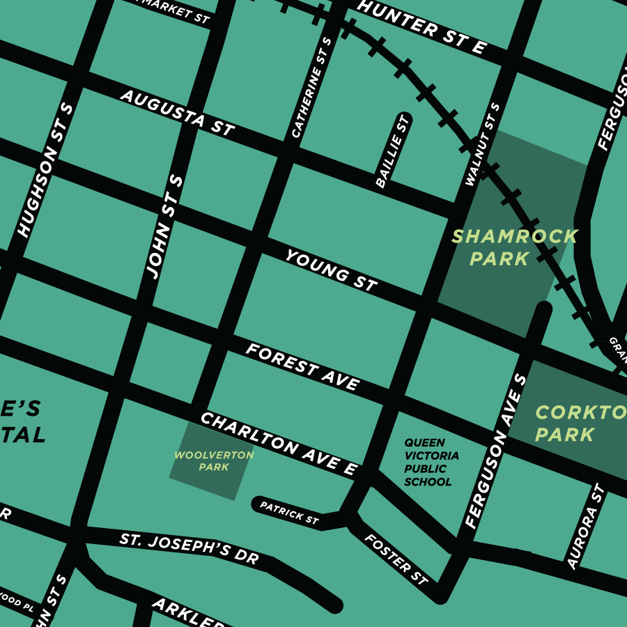 Corktown Neighbourhood Map (Hamilton)