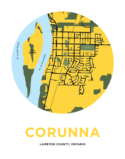 Corunna Map Print