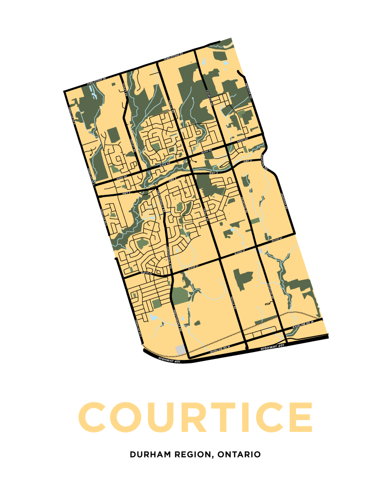Courtice Map Print