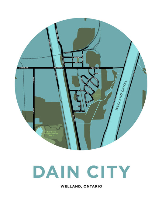 Dain City Map Print