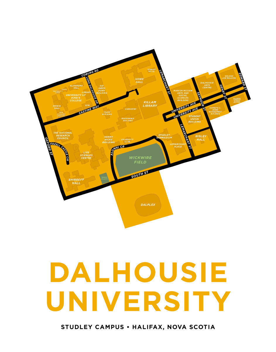 Dalhousie University Map Print - Studley Campus – Jelly Brothers