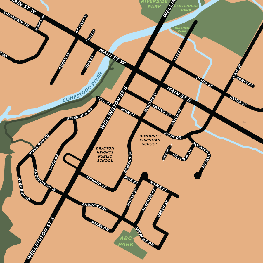 Drayton Map Print