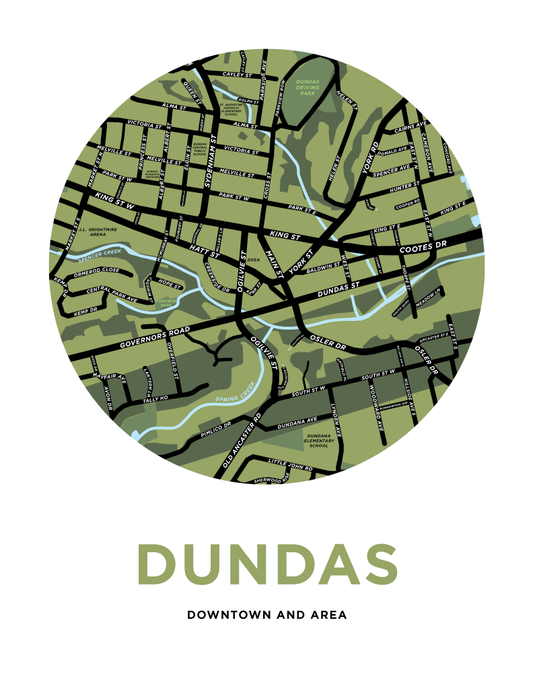 Dundas Downtown & Area Map Print