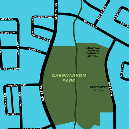 Caernarvon Neighbourood Map Print