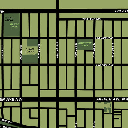 Oliver Neighbourhood Map Print