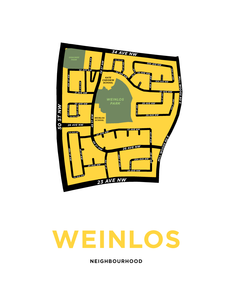 Weinlos Neighbourhood Map Print